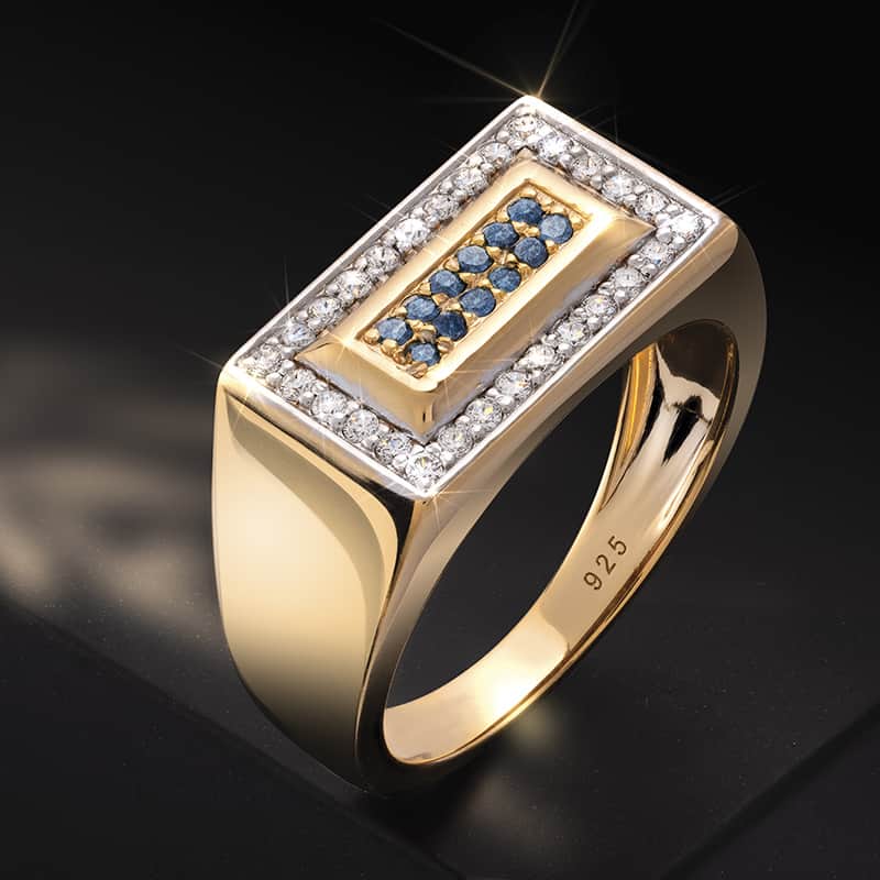 Blue Diamond Men's Ring
